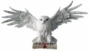 Statueta / Placa decorativa pentru perete bufnita alba Emisarul 49 cm