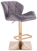 HR111KW Scaun Grafit Velur cu Bază Aurie