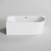 CORNER Cadă de baie semi-freestanding, colț, stânga, alb, 160x75x58 cm