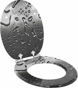 vidaXL Capac de toaletă cu închidere lentă Gri 44 x 38 cm Placă MDF