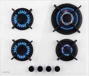 Klarstein Goldflame 4, plită pe gaz, 4 arzătoare, arzătoare din alamă, sticlă ceramică