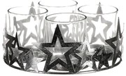 Sfeșnic de Advent cu sticlă Stea, metal, argintiu