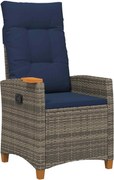 vidaXL Scaun reclinabil cu placă pentru ceai cu pernă 62 x 64 x 112 cm