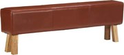 vidaXL Bancă Bok gimnastică maro 160 cm piele naturală/lemn acacia