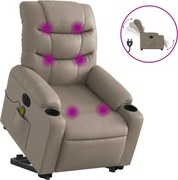 vidaXL Fotoliu electric masaj rabatabil cu ridicare, cappuccino