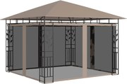 vidaXL Pavilion cu plasă anti-țânțari, gri taupe, 3x3x2,73 m, 180 g/m²