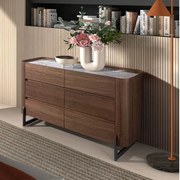 Comoda 6 sertare deosebita design LUX Walnut-Marble