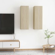 vidaXL Comode TV, 2 buc., stejar Sonoma, 30,5x30x90 cm, lemn prelucrat
