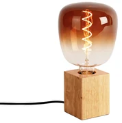 Lampă de masă rustică din lemn natural cu LED G140 - Bloc