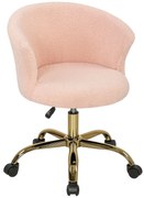 Vinsetto Fotoliu de birou, fotoliu ergonomic reglabil în înălțime, șezut rotativ, picior din oțel, roz | Aosom Romania