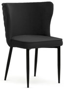 Scaun tapitat Modena negru picioare negre - H86 cm