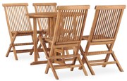 vidaXL Set mobilier de exterior pliabil, 5 piese, lemn masiv de tec
