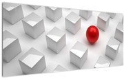Tablou cu abstracție - cub cu bilă (120x50 cm)