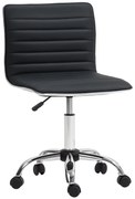 HOMCOM Scaun Ergonomic de Birou din Piele Ecologică cu Înălțime Reglabilă, Șezut Rotativ și 5 Rotile, 48x52x90 cm, Negru | Aosom Romania