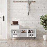 vidaXL Pantofar, alb extralucios, 102x36x60 cm, lemn compozit