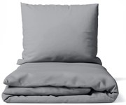 Lenjerie de pat gri din microsatin pentru pat dublu 200x200 cm Basic – Bonami Essentials