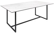 Masa dining cu blat din ceramica Symbiose 200 cm, alb-gri