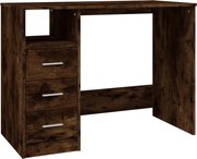 vidaXL Birou cu sertare, stejar afumat, 102x50x76 cm, lemn prelucrat