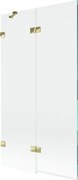 Mexen Lunar paravan de cadă cu 2 aripi, stânga 100 x 150 cm, transparent, auriu - 897-100-100-50-00-L