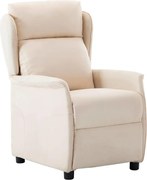 vidaXL Fotoliu recliner Crem 66.5 x 94 x 101.5 cm Poliester