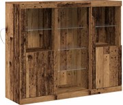 vidaXL Bufet LED Lemn vechi 123 x 37 x 100 cm Lemn compozit