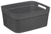 Cutie depozitare Disco gri, pastic, 15 litri, 29.5x37x16.4 cm