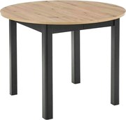 Masa extensibila RINGO, stejar/negru, PAL laminat, 102/142x102x76 cm