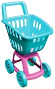 Carucior de cumparaturi in miniatura NOVOKIDS™ My First Shopping Cart , roti silentioase, inaltime maner 49 centimetri, dimensiuni 38X25X48 cm,