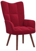 Scaun de relaxare, rosu vin, catifea