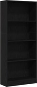 vidaXL Raft pentru cărți Stejar Negru 60 x 24 x 143 cm Lemn compozit