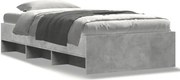 vidaXL Cadru de pat, gri beton, 75x190 cm, lemn prelucrat
