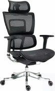 Scaun de birou WINNER LUX, negru/crom, plasa/metal, 64x51x114 cm