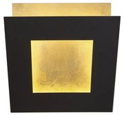 Aplica de perete LED design ambiental DALIA 18x18cm, negru/ auriu
