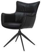 Set de 2 scaune pivotante VOGUE piele sintetica neagra