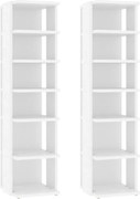 vidaXL Pantofare, 2 buc., alb, 27,5x27x102 cm, lemn compozit
