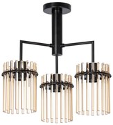 Lustră pe tijă 3xE27/60W/230V negru/bej