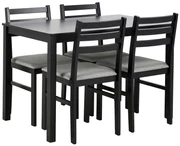 MAZZONI EXPORT Set TORINO masă + 4 scaune Negru/Gri deschis (material Sawana 21) - SET DE LEMN PENTRU BUCĂTĂRIE/SUFRAGERIE