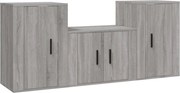 vidaXL Set dulap TV, 3 piese, gri sonoma, lemn prelucrat