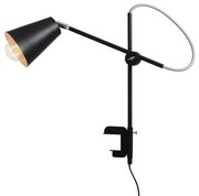 Lampa de masa din metal negru cu sistem de fixare, 50 cm