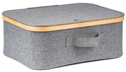 Cutie de depozitare G21 40 x 30 x 15 cm, dinbambus cu capac, gri