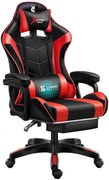 JAKS SCAUN GAMING REGLABIL ECO PIELE NEGRU ROȘU FG-02