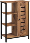 kleankin Mobilier de baie pe picior design industrial structură de oțel 3 rafturi deschise 60 x 30 x 85 cm marron rustic | Aosom Romania