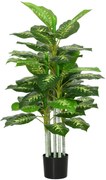 HOMCOM Plantă Artificială Decorativă cu Ghiveci, Φ17x95 cm, Verde | Aosom Romania