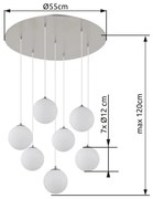 Lustră LED pe cablu Globo 56140-7H RIHA 7xG9/3,5W/230V alb