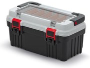 Cutie pentru scule cu maner metalic 47 x 25,6 x 23,8 cm, compartimentari, gri