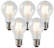 Set 5 lămpi LED E27 reglabile sticlă transparentă 4W 320 lm 2200K