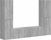 vidaXL Set comodă TV 6 pcs Gri Sonoma Lemn compozit