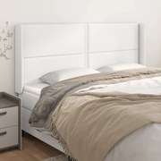 vidaXL Tăblie de pat cu aripioare, alb, 203x16x118/128 cm, piele eco