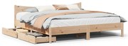 vidaXL Cadru de pat cu sertare 180x200 cm lemn masiv pin