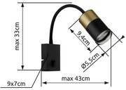 Spot de perete Globo 57850W BRISBON 1xGU10/25W/230V
